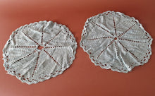 Load image into Gallery viewer, 2 x Rare Crochet Doily Ornamental Round Table Place Mats , Blue Colour  Retro
