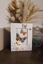 Load image into Gallery viewer, Vintage Print Moth Butterfly Cut-out Decoupage Floral Picture Frame Wooden Frame
