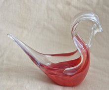 Load image into Gallery viewer, Mtarfa Maltese red and clear glass Swan figurine paper weight
