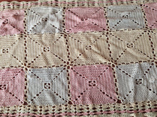 Load image into Gallery viewer, Rare Crochet Doily Ornamental Table Place Mat , Pink Yellow and Grey Colour
