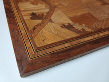 Load image into Gallery viewer, Vintage Wooden Marquetry Wall Plaque Landscape Scene Inlaid Wood Art 35cm
