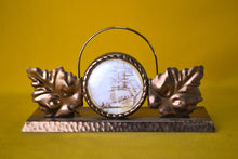 Load image into Gallery viewer, Vintage Copper Letter Rack , Sailing Ship and Leaf Theme, 19.2cm x 6.3cm x 10cm
