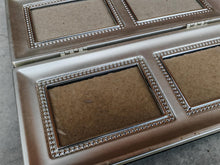 Load image into Gallery viewer, Vintage Silver-Tone Folding Metal Photo Frame | 4 Picture Slots | Beaded Edge Detail | 21.5cm x 19cm
