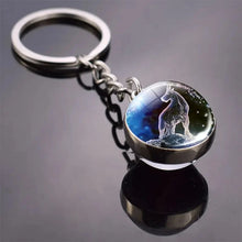 Load image into Gallery viewer, 12 Constellation Key Chain Luminous Double Sided Glass Ball Pendant 12 Zodiac Key Chain Fashion Birthday Gift for Men and Women
