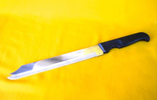 Load image into Gallery viewer, Vintage  Black Plastic Handle  Stainless Steel Kitchen Bread / Steak  Knife, Kitchenali 1990&#39;s,  Quality Steel, 32cm long
