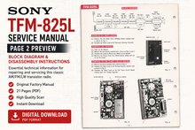 Load image into Gallery viewer, Sony TFM-825L Service Manual (Digital Download)
