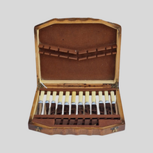 Load image into Gallery viewer, Boxed Frank Cobb &amp; Co Firth Stainless Steel 12 Piece Knives Cutlery Canteen Set In Wooden Box

