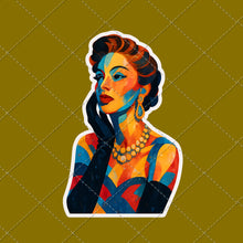 Load image into Gallery viewer, Glamour Woman Image Pack | Vintage Glamour Stickers | Retro Woman Clipart | Instant Download PNG PDF | Diverse Elegant Fashion Portraits
