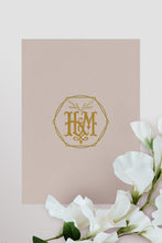 Load image into Gallery viewer, HM Monogram Wedding Logo &amp; Invitation Template Pack – Instant Digital Download
