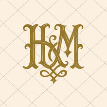 Load image into Gallery viewer, HM Monogram Wedding Logo &amp; Invitation Template Pack – Instant Digital Download
