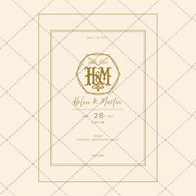 Load image into Gallery viewer, HM Monogram Wedding Logo &amp; Invitation Template Pack – Instant Digital Download
