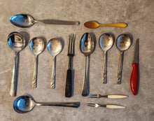 Load image into Gallery viewer, Mixed Vintage Cutlery Collection – Serving Spoons, Forks, Knife, Ladle &amp; More
