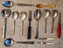 Load image into Gallery viewer, Mixed Vintage Cutlery Collection – Serving Spoons, Forks, Knife, Ladle &amp; More
