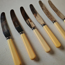 Load image into Gallery viewer, Set of 6 Vintage Butter Knives - E. Blyde &amp; Co Ltd, Sheffield - 20cm
