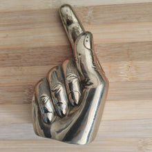 Load image into Gallery viewer, Brass Hand Napkin Holder - Vintage Gold Table Decor
