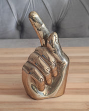 Load image into Gallery viewer, Brass Hand Napkin Holder - Vintage Gold Table Decor
