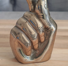 Load image into Gallery viewer, Brass Hand Napkin Holder - Vintage Gold Table Decor
