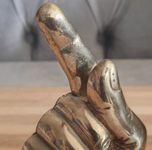 Load image into Gallery viewer, Brass Hand Napkin Holder - Vintage Gold Table Decor
