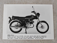 Load image into Gallery viewer, Vintage Honda H100-A Promotional Photograph - Classic Honda 2-Stroke Motorcycle Print 18cm x 12.5cm
