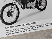 Load image into Gallery viewer, Vintage Honda CR80R Elsinore Schoolboy Scrambler Promotional Photograph - Classic Honda Motocross Print 18cm x 12.5cm
