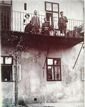 Load image into Gallery viewer, Antique 1913 Photograph – Vintage Family Balcony Scene – Early 20th Century Original Print – Collectible Historical Photo
