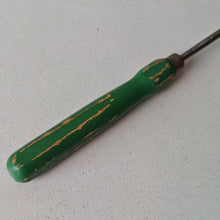 Load image into Gallery viewer, Vintage Voos USA Stainless Steel Meat Fork with Green Wooden Handle – 34cm Long
