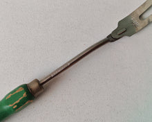 Load image into Gallery viewer, Vintage Voos USA Stainless Steel Meat Fork with Green Wooden Handle – 34cm Long
