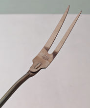 Load image into Gallery viewer, Vintage Voos USA Stainless Steel Meat Fork with Green Wooden Handle – 34cm Long
