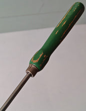Load image into Gallery viewer, Vintage Voos USA Stainless Steel Meat Fork with Green Wooden Handle – 34cm Long
