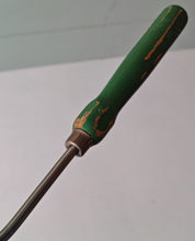 Load image into Gallery viewer, Vintage Voos USA Stainless Steel Meat Fork with Green Wooden Handle – 34cm Long
