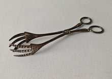 Load image into Gallery viewer, Vintage Silver Plated Bird Claw Serving Tongs – 22.5cm Long – Ornate Design
