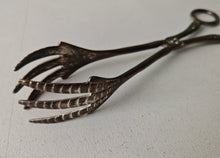 Load image into Gallery viewer, Vintage Silver Plated Bird Claw Serving Tongs – 22.5cm Long – Ornate Design
