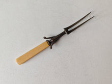 Load image into Gallery viewer, Vintage Meat Carving Fork with Cream Colour Plastic Handle – 25cm Long
