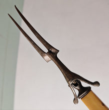 Load image into Gallery viewer, Vintage Meat Carving Fork with Cream Colour Plastic Handle – 25cm Long
