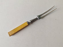 Load image into Gallery viewer, Vintage Meat Carving Fork with Cream Colour Plastic Handle – 25.5cm Long

