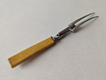 Load image into Gallery viewer, Vintage Meat Carving Fork with Cream Colour Plastic Handle – 25.5cm Long
