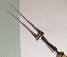 Load image into Gallery viewer, Vintage Meat Carving Fork with Cream Colour Plastic Handle – 25.5cm Long
