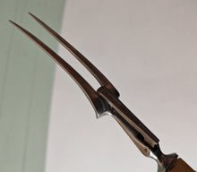 Load image into Gallery viewer, Vintage Meat Carving Fork with Cream Colour Plastic Handle – 25.5cm Long
