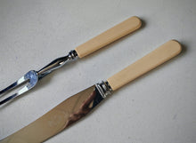 Load image into Gallery viewer, Vintage Sheffield England Carving Knife &amp; Fork Set – Boxed, Bakelite Handles, Stainless Steel
