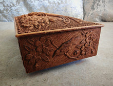 Load image into Gallery viewer, Vintage Style Embossed Plastic Trinket Box - Bird &amp; Floral Design - 15cm x 7.5cm x 4.5cm

