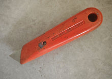 Load image into Gallery viewer, Vintage Stanley 199A Utility Knife - Made in England - Orange Metal Body - Used Condition
