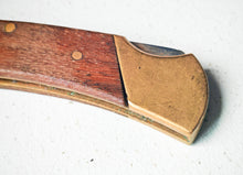 Load image into Gallery viewer, Vintage Folding Pocket Knife – Wood &amp; Brass – 10cm Folded – Used
