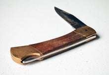 Load image into Gallery viewer, Vintage Folding Pocket Knife – Wood &amp; Brass – 10cm Folded – Used
