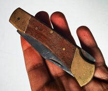 Load image into Gallery viewer, Vintage Folding Pocket Knife – Wood &amp; Brass – 10cm Folded – Used
