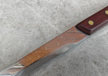 Load image into Gallery viewer, Vintage Friar Ham Slicer Knife with Original Sheath – Sheffield Steel – Wooden Handle – Sanders &amp; Bowers Ltd
