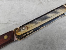 Load image into Gallery viewer, Vintage Friar Ham Slicer Knife with Original Sheath – Sheffield Steel – Wooden Handle – Sanders &amp; Bowers Ltd
