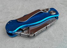 Load image into Gallery viewer, Blue Folding Utility Knife – Multi-Tool Pocket Cutter with Belt Clip – Retractable Blade, Pat Pending Design
