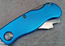 Load image into Gallery viewer, Blue Folding Utility Knife – Multi-Tool Pocket Cutter with Belt Clip – Retractable Blade, Pat Pending Design
