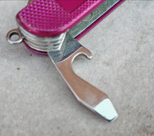 Load image into Gallery viewer, Vintage Multi-Tool Pocket Knife – 11 Function Folding Knife – Pink Textured Handle – Stainless Steel – Camping EDC Tool – Unbranded

