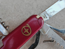 Load image into Gallery viewer, Vintage BPA EI Multi Tool Pocket Knife – 13-in-1 Folding Utility Knife – Red Handle – Stainless Steel – China Made – Collectible EDC Tool
